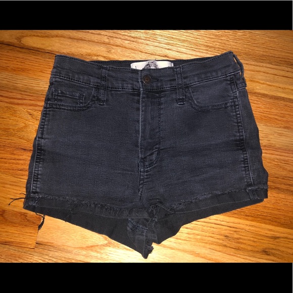 hollister black denim shorts size 1 (25) - Picture 1 of 2